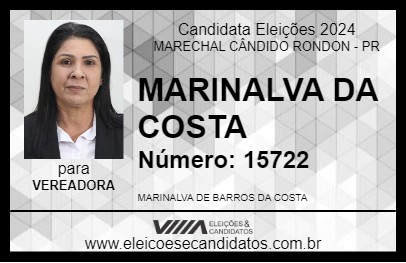 Candidato MARINALVA DA COSTA 2024 - MARECHAL CÂNDIDO RONDON - Eleições