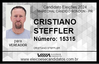 Candidato CRISTIANO STEFFLER 2024 - MARECHAL CÂNDIDO RONDON - Eleições