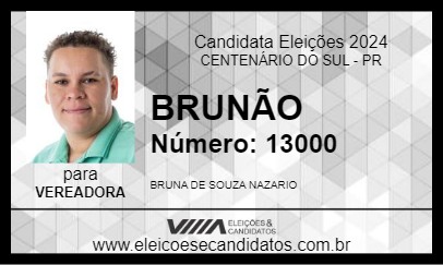 Candidato BRUNÃO 2024 - CENTENÁRIO DO SUL - Eleições