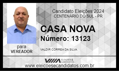 Candidato CASA NOVA 2024 - CENTENÁRIO DO SUL - Eleições