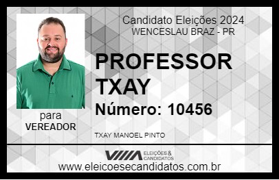 Candidato PROFESSOR TXAY 2024 - WENCESLAU BRAZ - Eleições