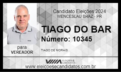 Candidato TIAGO DO BAR 2024 - WENCESLAU BRAZ - Eleições