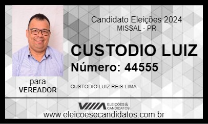 Candidato CUSTODIO LUIZ 2024 - MISSAL - Eleições