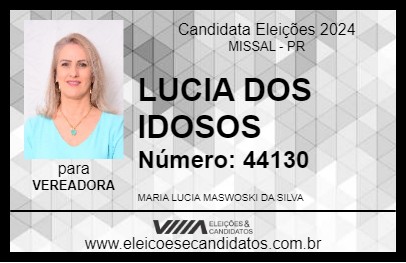 Candidato LUCIA DOS IDOSOS 2024 - MISSAL - Eleições