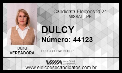 Candidato DULCY 2024 - MISSAL - Eleições