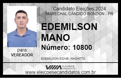 Candidato EDEMILSON MANO 2024 - MARECHAL CÂNDIDO RONDON - Eleições