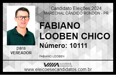 Candidato FABIANO LOOBEN CHICO 2024 - MARECHAL CÂNDIDO RONDON - Eleições