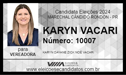 Candidato KARYN VACARI 2024 - MARECHAL CÂNDIDO RONDON - Eleições