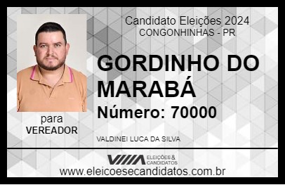 Candidato GORDINHO DO MARABÁ 2024 - CONGONHINHAS - Eleições