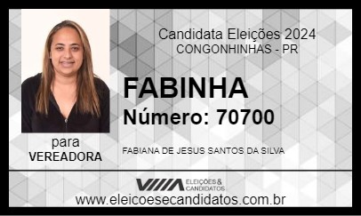 Candidato FABINHA 2024 - CONGONHINHAS - Eleições