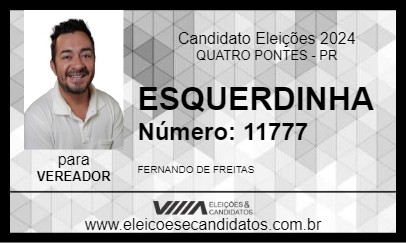 Candidato ESQUERDINHA 2024 - QUATRO PONTES - Eleições