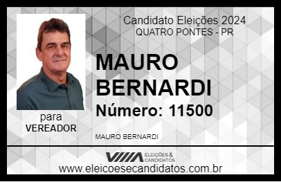 Candidato MAURO BERNARDI 2024 - QUATRO PONTES - Eleições