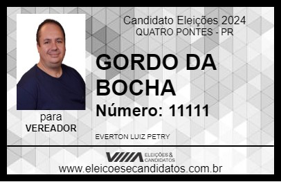 Candidato GORDO DA BOCHA 2024 - QUATRO PONTES - Eleições