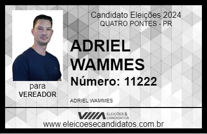 Candidato ADRIEL WAMMES 2024 - QUATRO PONTES - Eleições