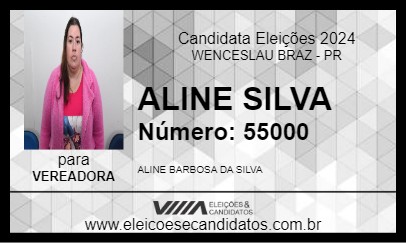 Candidato ALINE SILVA 2024 - WENCESLAU BRAZ - Eleições