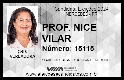 Candidato PROF. NICE VILAR 2024 - MERCEDES - Eleições