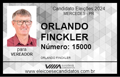 Candidato ORLANDO FINCKLER 2024 - MERCEDES - Eleições