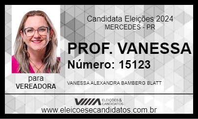 Candidato PROF. VANESSA 2024 - MERCEDES - Eleições