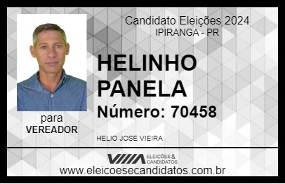 Candidato HELINHO PANELA 2024 - IPIRANGA - Eleições