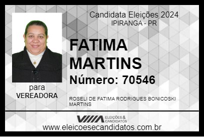 Candidato FATIMA MARTINS 2024 - IPIRANGA - Eleições