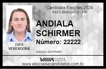 Candidato ANDIALA SCHIRMER 2024 - PATO BRAGADO - Eleições