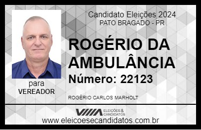 Candidato ROGÉRIO DA AMBULÂNCIA 2024 - PATO BRAGADO - Eleições