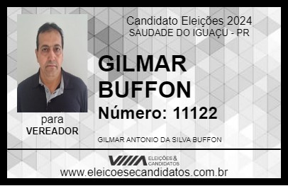 Candidato GILMAR BUFFON 2024 - SAUDADE DO IGUAÇU - Eleições