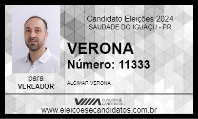 Candidato VERONA 2024 - SAUDADE DO IGUAÇU - Eleições