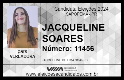 Candidato JACQUELINE SOARES 2024 - SAPOPEMA - Eleições