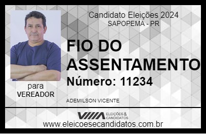 Candidato FIO DO ASSENTAMENTO 2024 - SAPOPEMA - Eleições