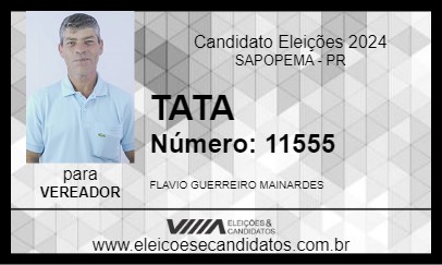 Candidato TATA 2024 - SAPOPEMA - Eleições