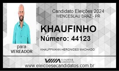 Candidato KHAUFINHO 2024 - WENCESLAU BRAZ - Eleições