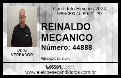 Candidato REINALDO MECANICO 2024 - WENCESLAU BRAZ - Eleições