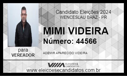 Candidato MIMI VIDEIRA 2024 - WENCESLAU BRAZ - Eleições