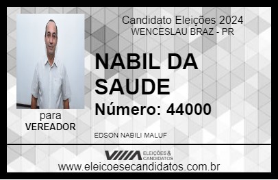 Candidato NABIL DA SAUDE 2024 - WENCESLAU BRAZ - Eleições