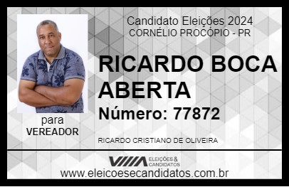 Candidato RICARDO BOCA ABERTA 2024 - CORNÉLIO PROCÓPIO - Eleições