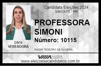 Candidato PROFESSORA SIMONI 2024 - SANTA FÉ - Eleições