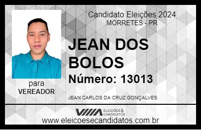 Candidato JEAN DOS BOLOS 2024 - MORRETES - Eleições