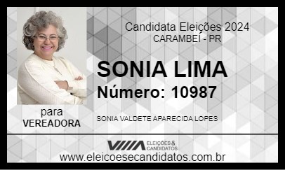 Candidato SONIA LIMA 2024 - CARAMBEÍ - Eleições