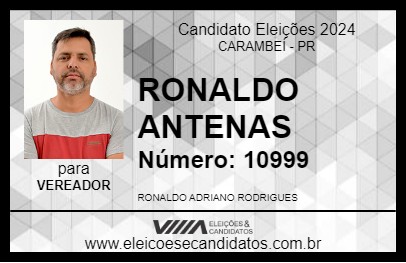 Candidato RONALDO ANTENAS 2024 - CARAMBEÍ - Eleições