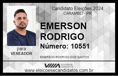 Candidato EMERSON RODRIGO 2024 - CARAMBEÍ - Eleições