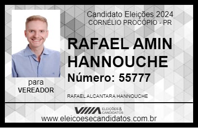 Candidato RAFAEL AMIN HANNOUCHE 2024 - CORNÉLIO PROCÓPIO - Eleições