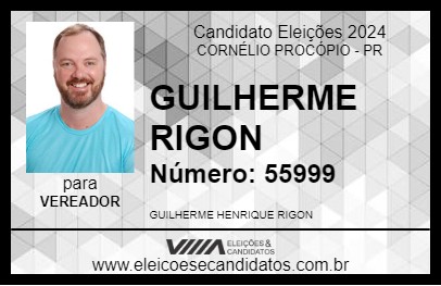 Candidato GUILHERME RIGON 2024 - CORNÉLIO PROCÓPIO - Eleições