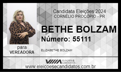 Candidato BETHE BOLZAM 2024 - CORNÉLIO PROCÓPIO - Eleições