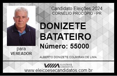 Candidato DONIZETE BATATEIRO 2024 - CORNÉLIO PROCÓPIO - Eleições