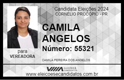 Candidato CAMILA ANGELOS 2024 - CORNÉLIO PROCÓPIO - Eleições