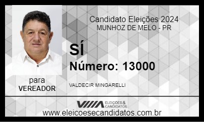 Candidato SÍ 2024 - MUNHOZ DE MELO - Eleições