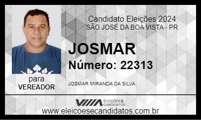 Candidato JOSMAR 2024 - SÃO JOSÉ DA BOA VISTA - Eleições