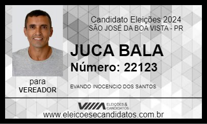 Candidato JUCA BALA 2024 - SÃO JOSÉ DA BOA VISTA - Eleições