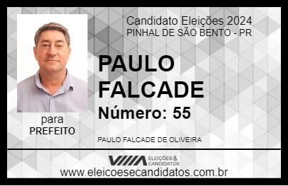 Candidato PAULO FALCADE 2024 - PINHAL DE SÃO BENTO - Eleições